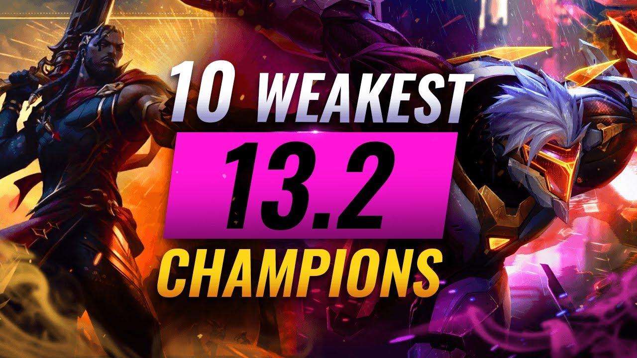 TOP 10 WEAKEST Champion Predictions of Patch 13.2 - League of Legends thumbnail