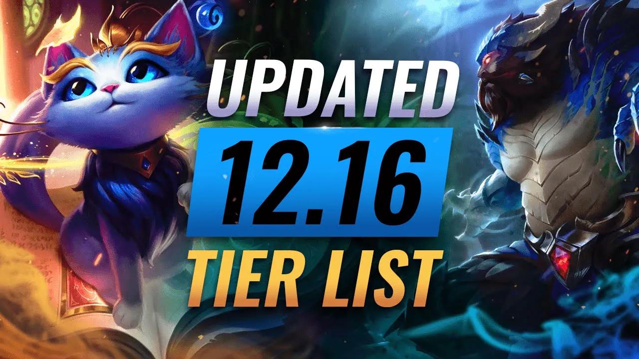 UPDATED Patch 12.16 Tier List - MASSIVE Hotfixes & More - League of Legends thumbnail