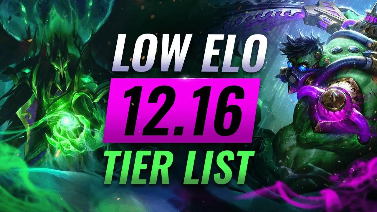 LOW ELO Tier List: Best Champs for Patch 12.16 Solo Queue - League of Legends thumbnail