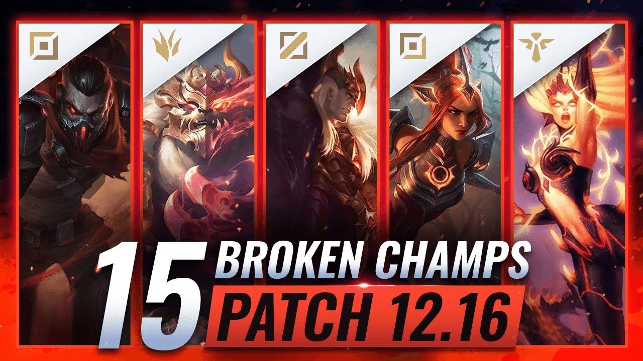 Most BROKEN Champions on Patch 12.16 (Predictions) - League of Legends thumbnail