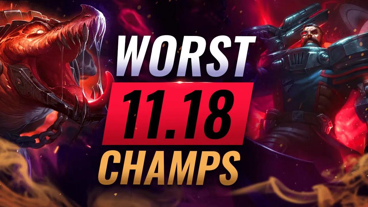 10 WORST Champions YOU SHOULD AVOID Going Into Patch 11.18 - League of Legends Predictions thumbnail