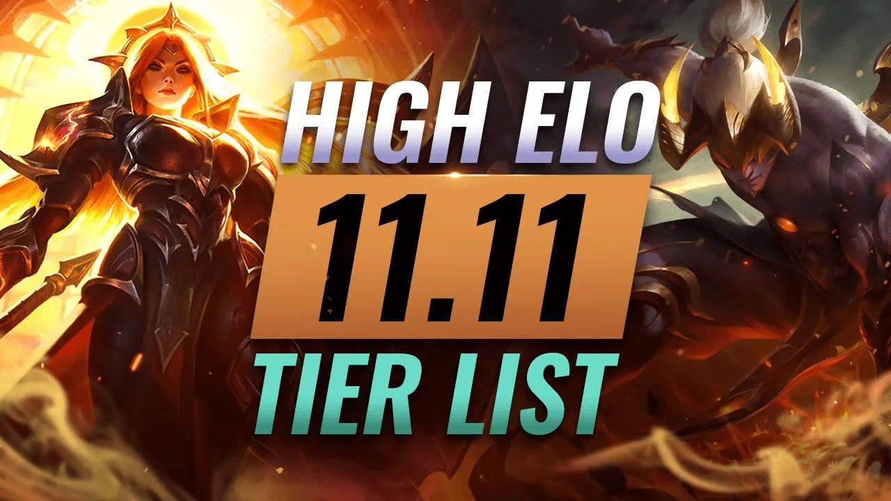 HIGH ELO Best Champions TIER List - League of Legends Patch 11.11 thumbnail