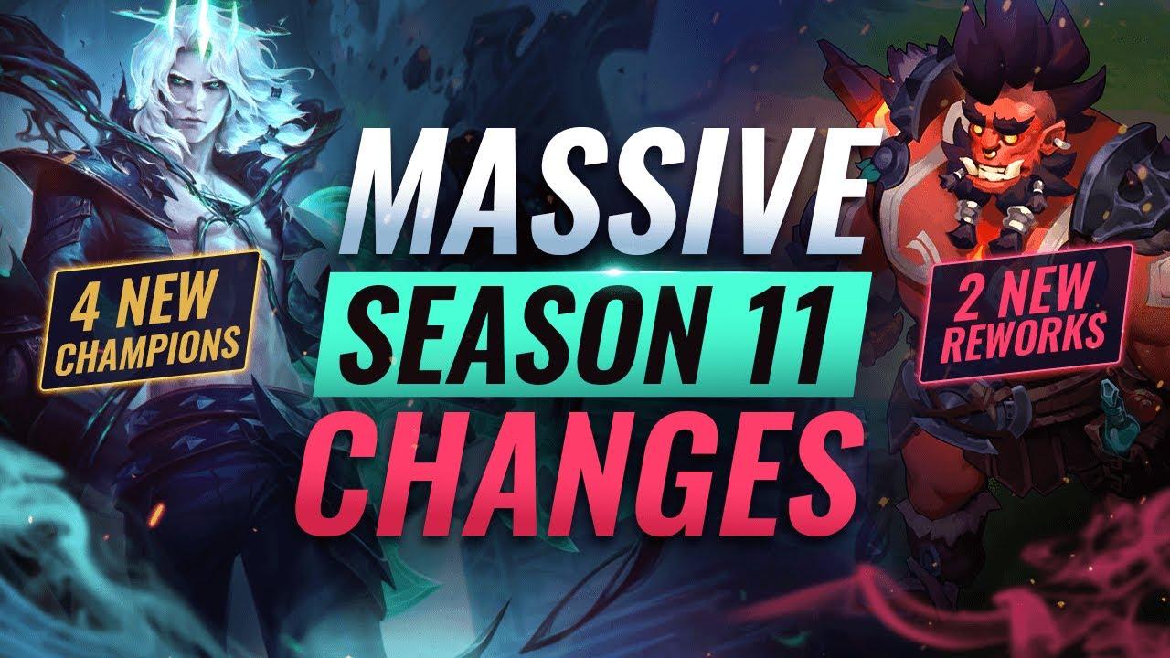 MASSIVE CHANGES: 4 NEW CHAMPS + 2 NEW REWORKS & MORE SEASON 11 CHANGES thumbnail