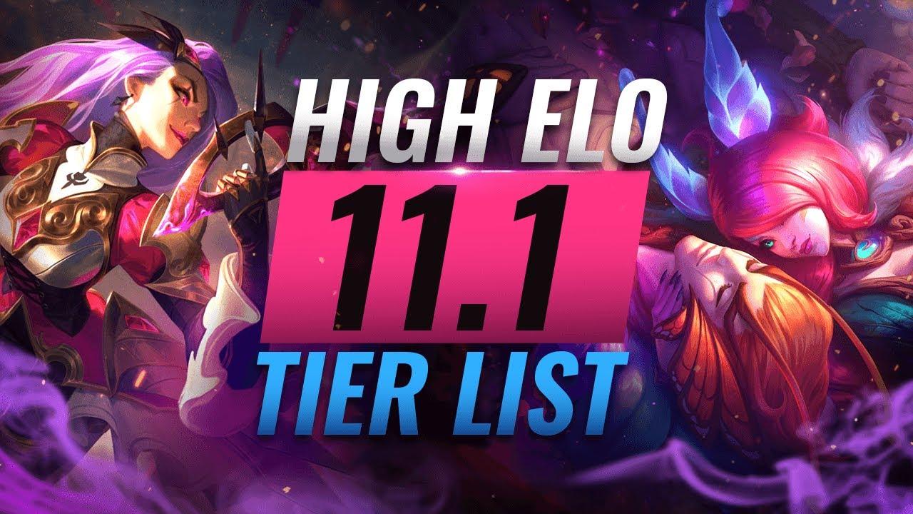 HIGH ELO Best Champions TIER List  - League of Legends Patch 11.1 thumbnail