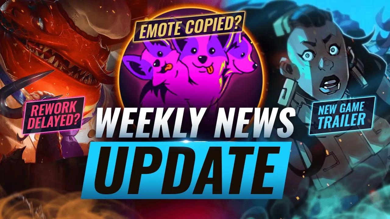 NEW UPDATES: Tahm Kench Rework Delayed? + Emote PLAGIARIZED + NEW GAME TRAILER - League of Legends thumbnail