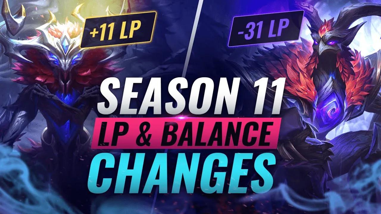 NEW UPDATES: RANKED LP CHANGES SEASON 11 + Balance Changes Follow Up - League of Legends thumbnail