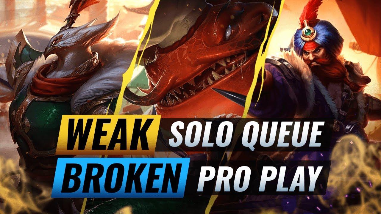 Why Champs Are BROKEN in Pro Play but TERRIBLE in Solo Queue - League of Legends thumbnail