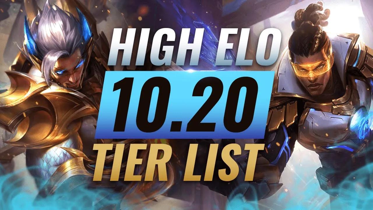 HIGH ELO Best Champions TIER List - League of Legends Patch 10.20 thumbnail