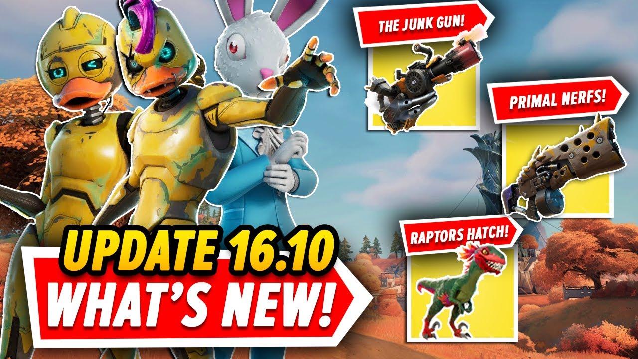 Fortnite Update 16.10 EVERYTHING You Need To Know In UNDER 4 MINUTES (Raptors, PRIMAL NERF & More!) thumbnail