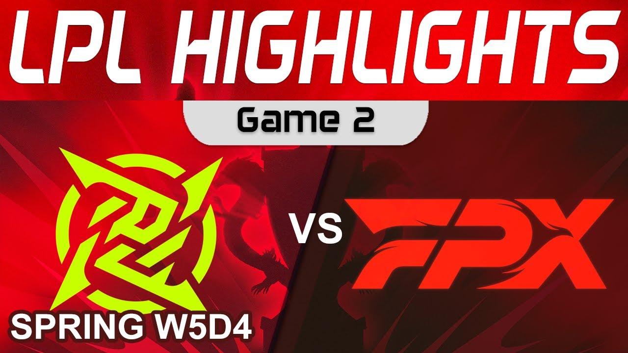 NIP vs FPX Highlights Game 2 LPL Spring Split 2024 Ninjas in Pyjamas vs FunPlus Phoenix by Onivia thumbnail