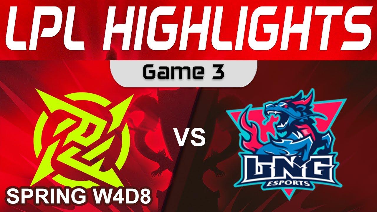 NIP vs LNG Highlights Game 3 LPL Spring Split 2024 Ninjas in Pyjamas vs LNG Esports by Onivia thumbnail