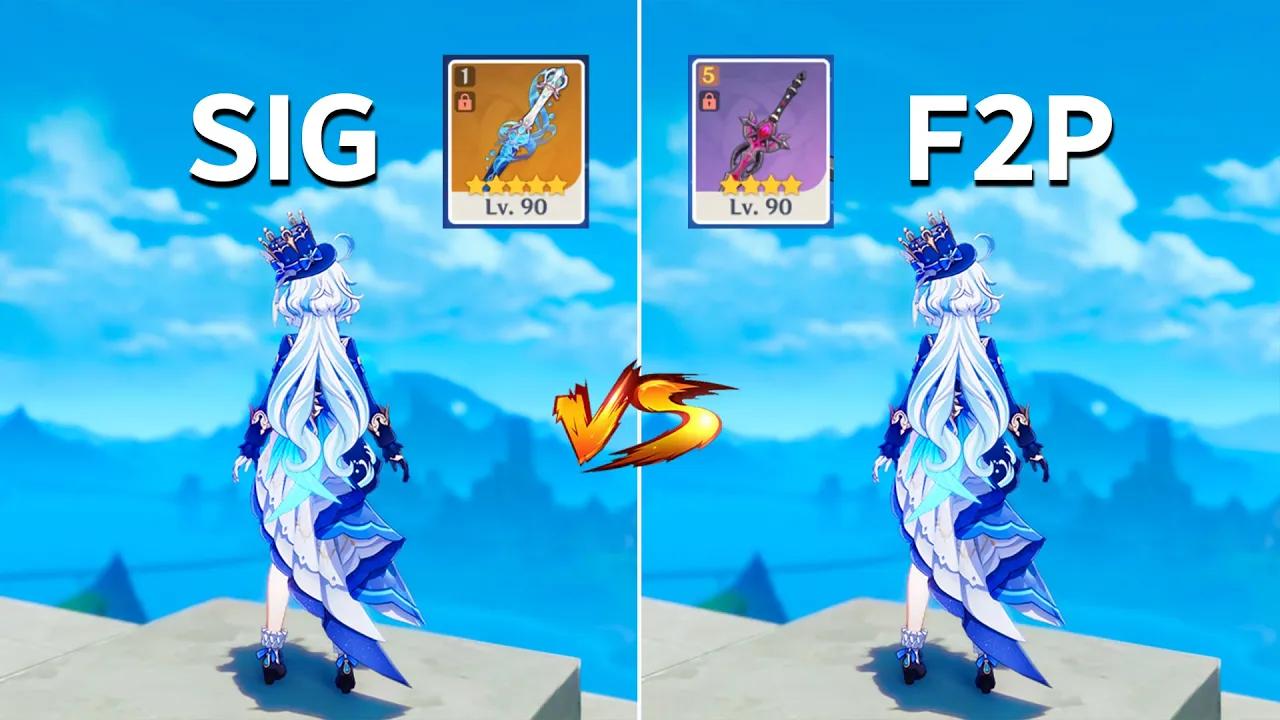 Furina Weapon Comparison!! Splendor Of Tranquil Waters vs Festering Desire!! DMG COMPARISON! thumbnail