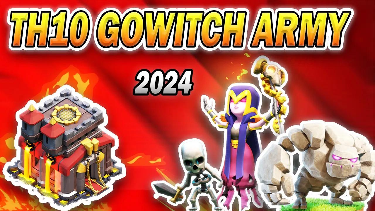 TH10 GoWitch Attack Strategy 2024 | Powerful Golem Witch Attack Town Hall 10 (Clash of Clans) thumbnail