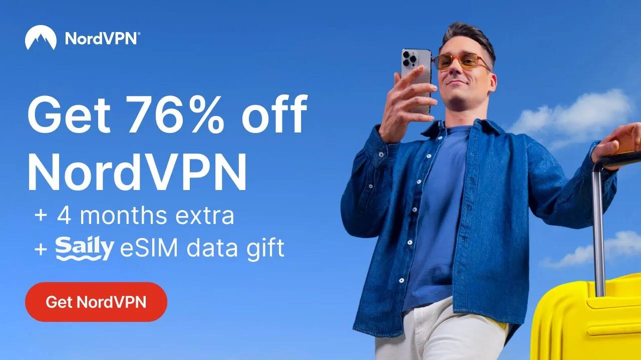 Special NordVPN + Saily deal: Get 76% off NordVPN + 20GB of eSIM data as a gift! 🎁 thumbnail