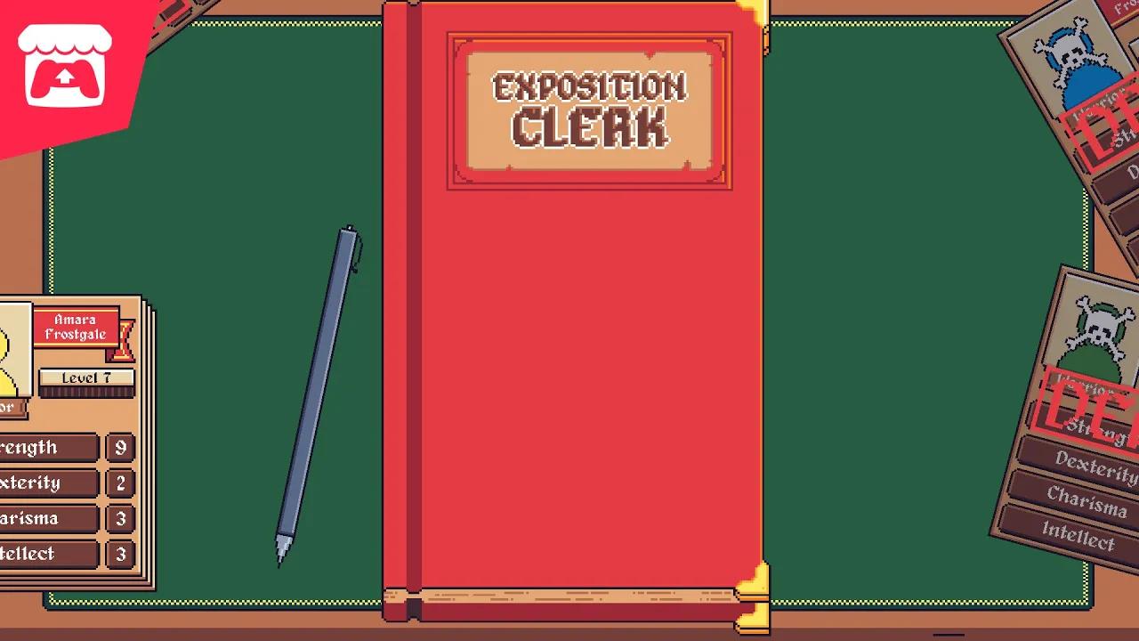 Exposition Clerk  - Manage a party of heroes and send them on quests to shape their destinies! thumbnail