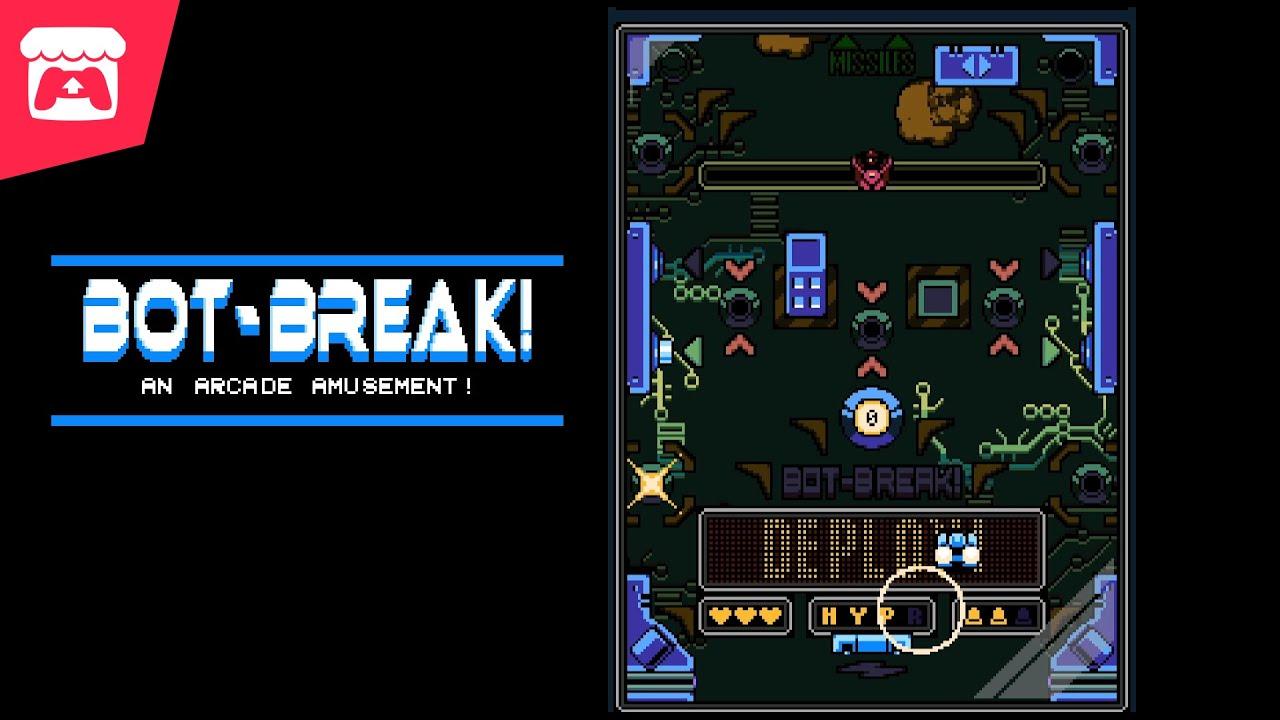 BOT-BREAK! - A paddle pinball arcade experience, complete with a cute little dot matrix display! thumbnail