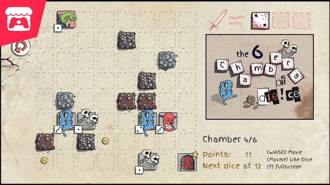 The 6 Chambers of Die!ce - A compact rogue-like for the #7drl! thumbnail