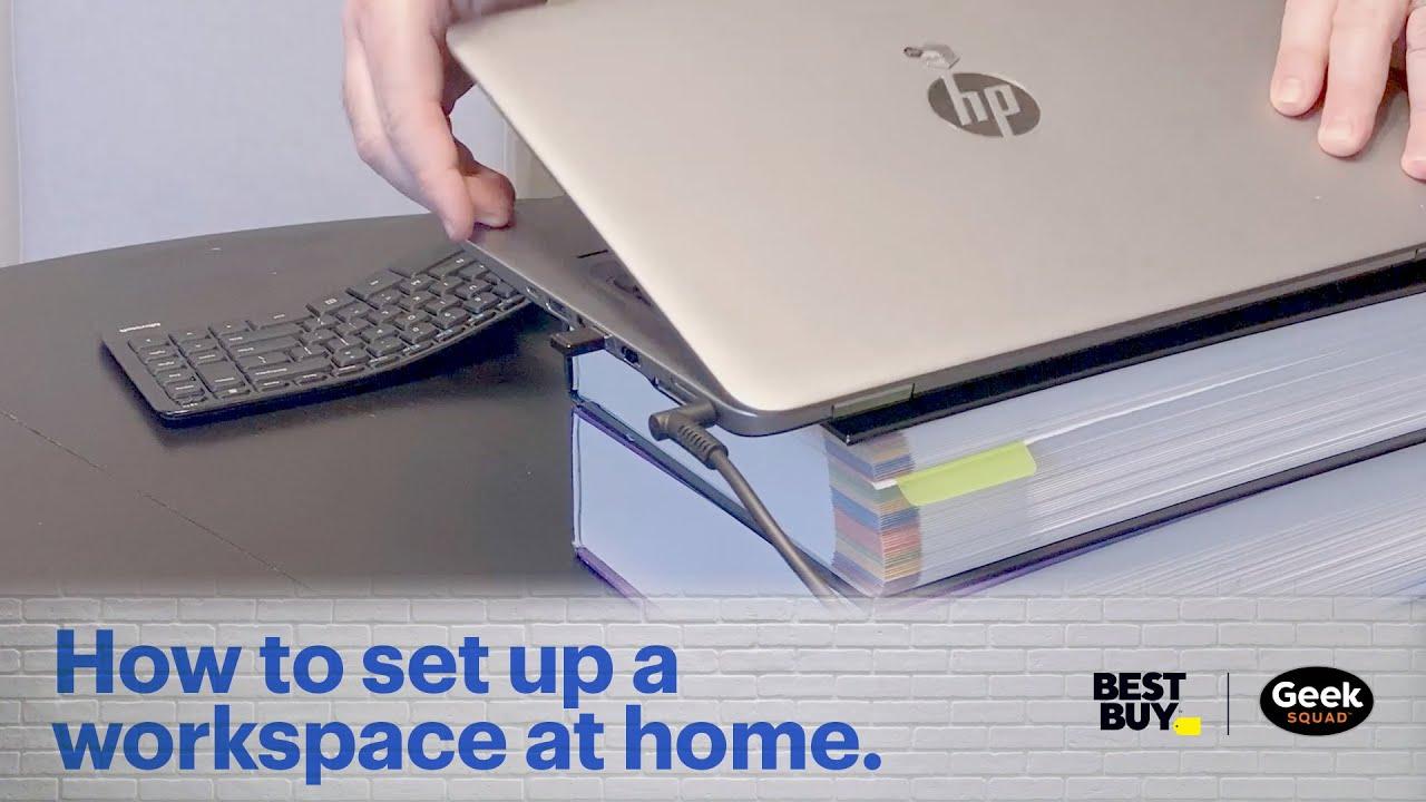 How to set up a workspace at home - Tech Tips from Best Buy thumbnail