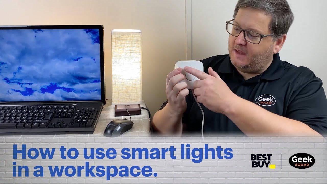 How to use smart lights in a workspace - Tech Tips from Best Buy thumbnail