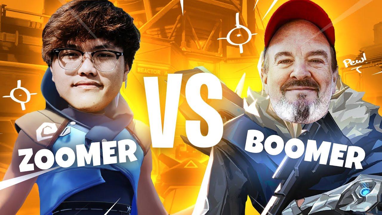 Which Valorant Pro has the BEST AIM? *BOOMERS VS ZOOMERS* 100T Aim Challenge! thumbnail