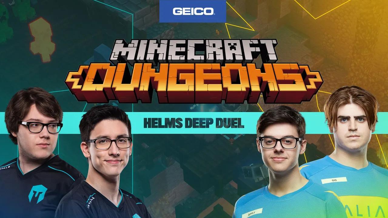 LCS Pros play Minecraft Dungeons with Overwatch Pros | HELMS DEEP DUEL presented by Geico thumbnail