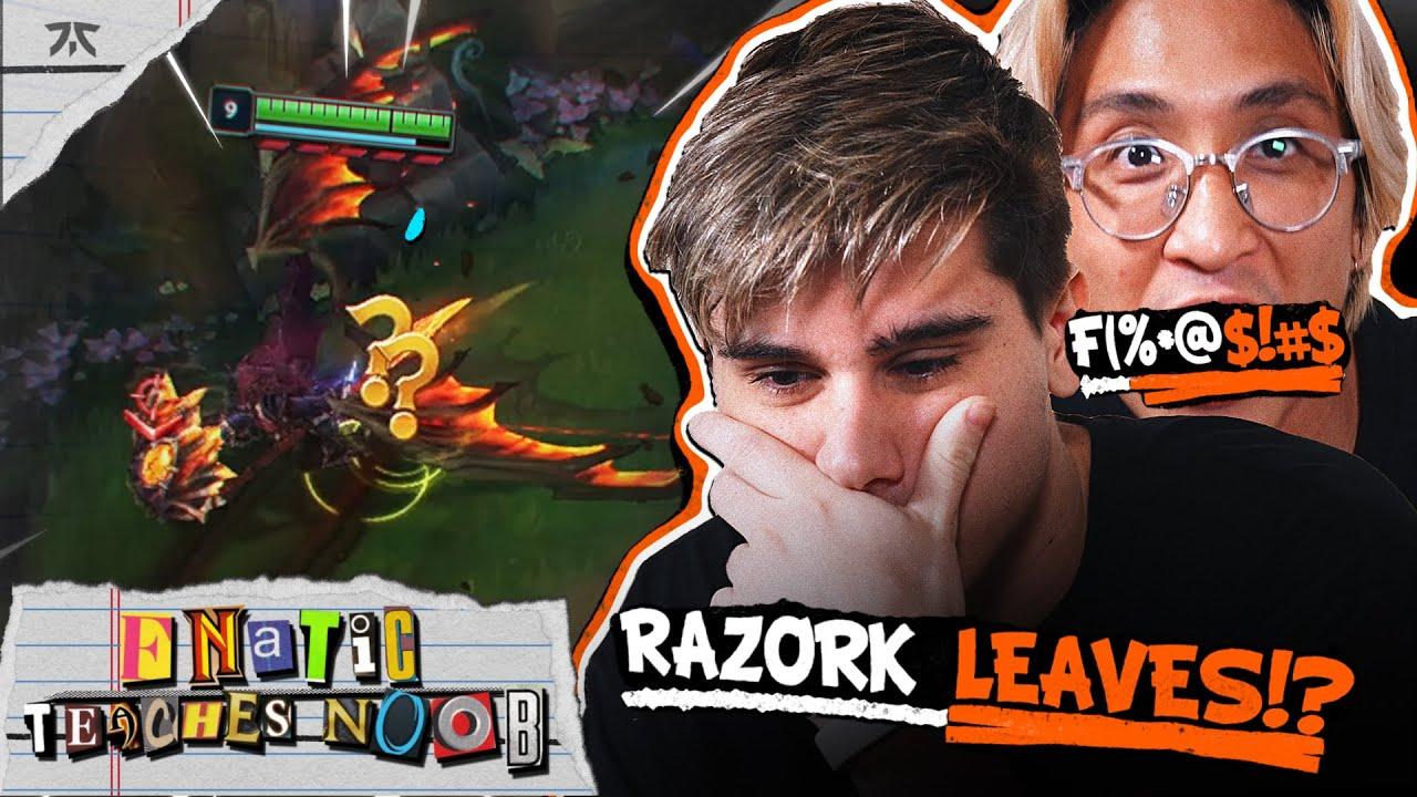 RAZORK RAGEQUITS! | RAZORK Teaches Noob PANTHEON | Fnatic Teaches Noob 2022 thumbnail