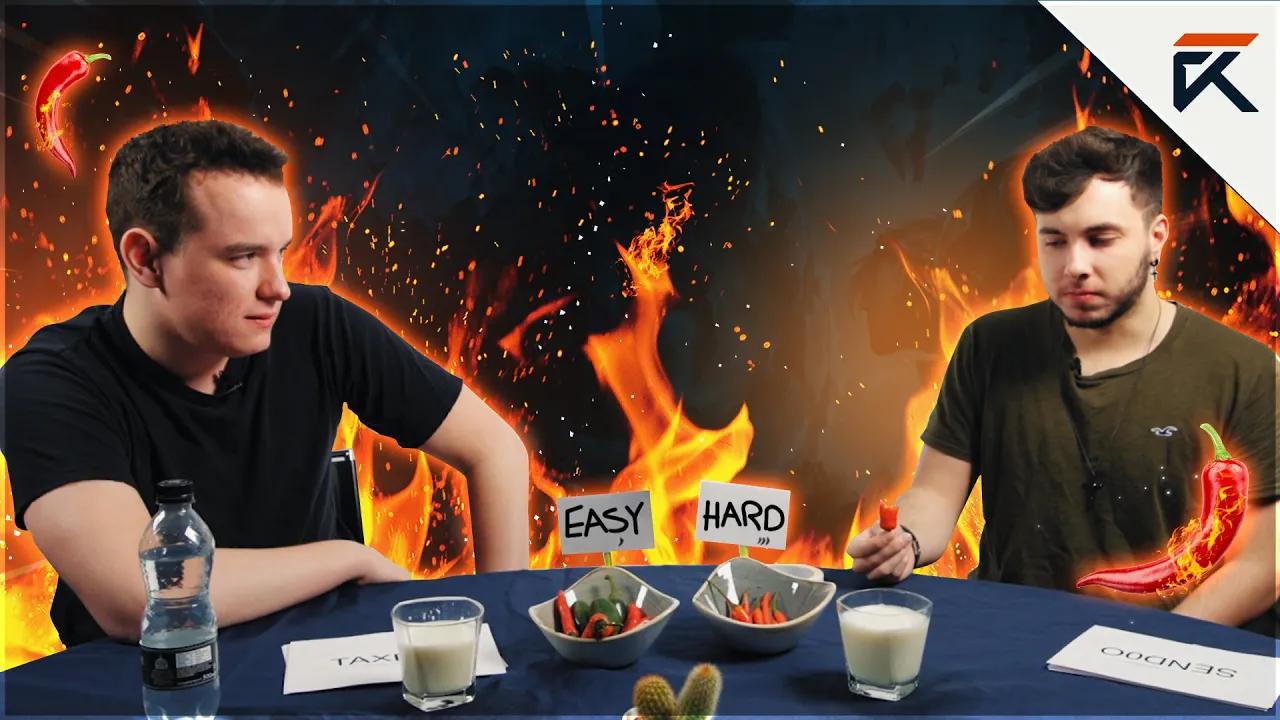 Taxer BURNS his throat? - Chilli Challenge with Sendo and Taxer thumbnail