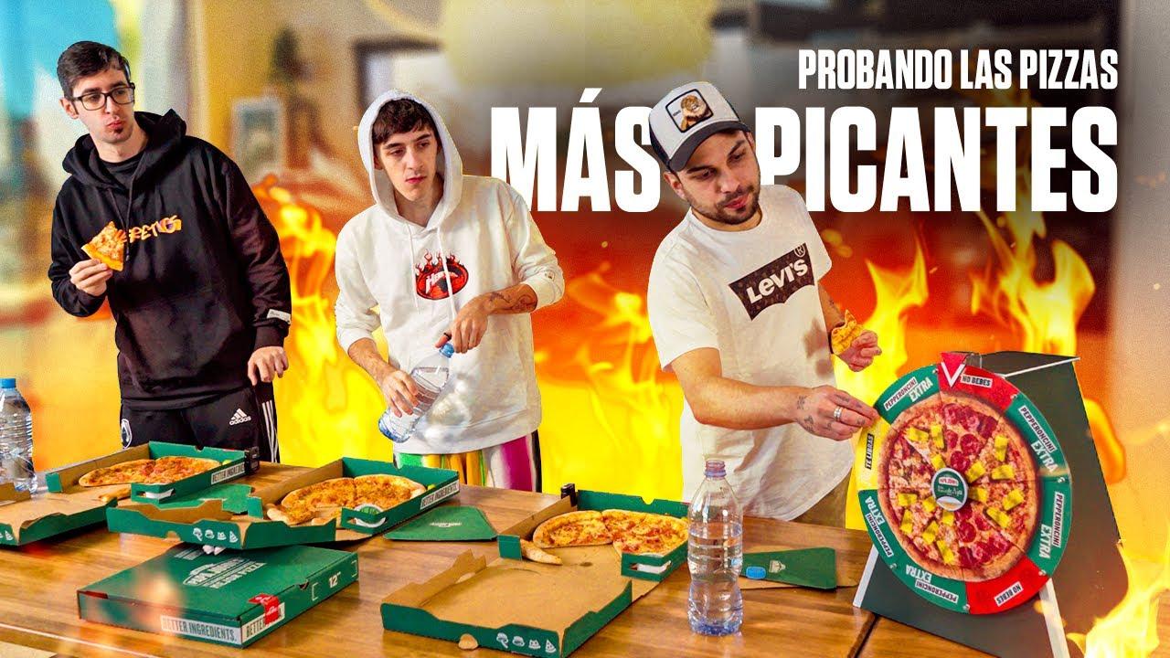 DESAFÍO COMIENDO las PIZZAS MÁS PICANTES del MUNDO - Peereira, Vorwenn & Black thumbnail