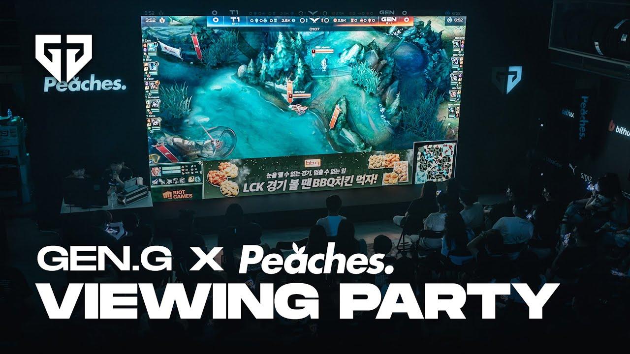 폭염을 뚫은 응원의 열기! vs T1전 피치스 뷰잉파티 │Gen.G X Peaches. thumbnail