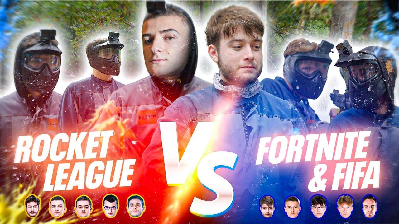 Rocket League VS Fortnite/Fifa, qui se fera canarder au paintball ? thumbnail