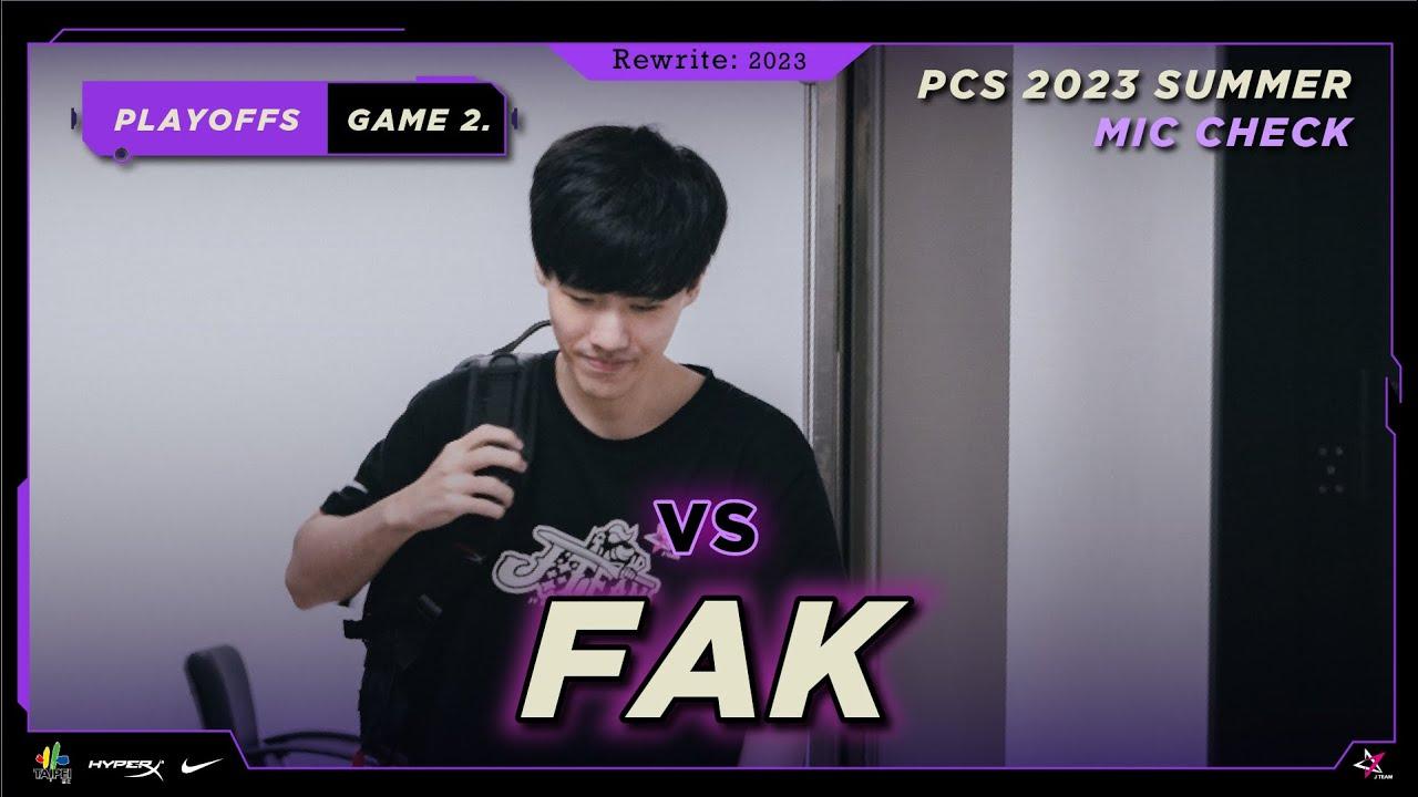 J Team 英雄聯盟 | PCS 2023 SUMMER 麥克J客聲 EP8：Playoffs Game 2 Mic Check ft. #FAK｜J Team Mic Check thumbnail