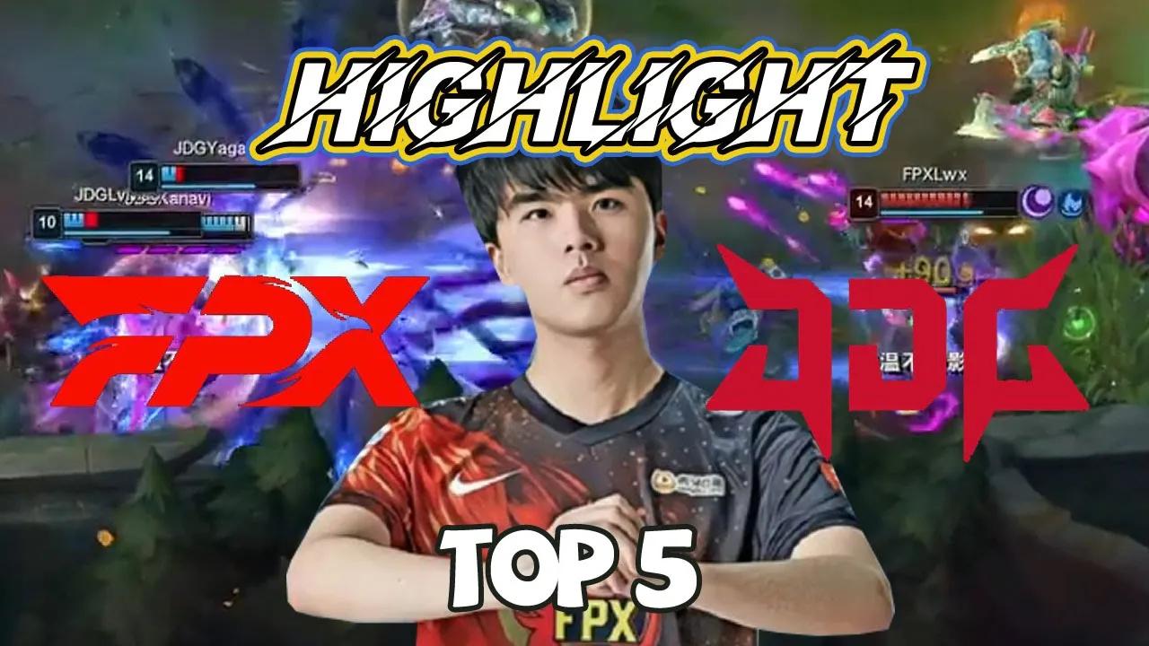 【Phoenix Highlight | 凤鸣之刻TOP5】FPX vs JDG：Lwx厄斐琉斯R闪瞬秒敌方丨2021 LPL Summer Split thumbnail