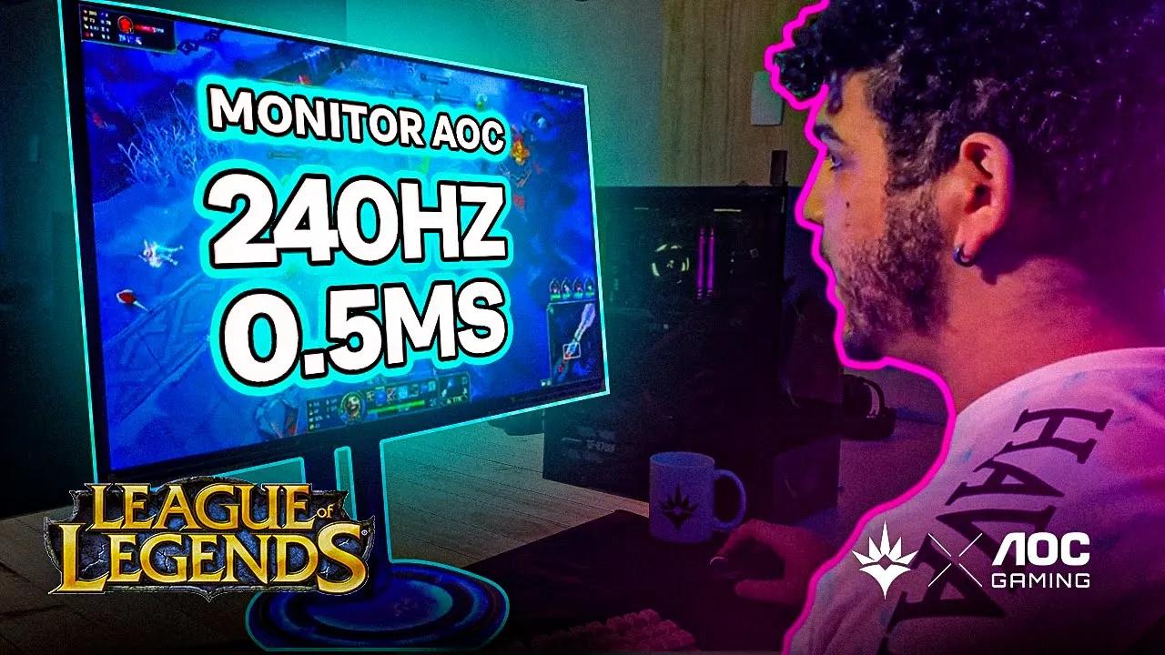 JOGANDO NO MELHOR MONITOR DE LEAGUE OF LEGENDS | AOC AGON AG275QXL thumbnail