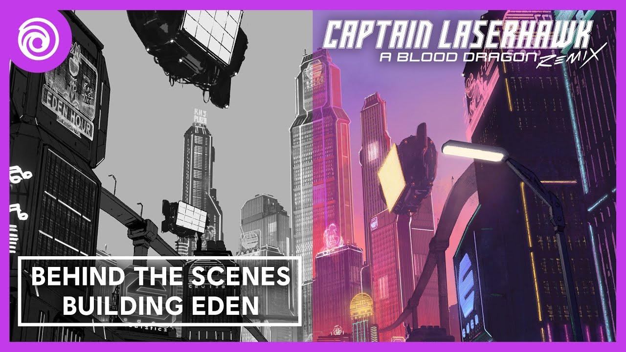 Captain Laserhawk: A Blood Dragon Remix | Behind the scenes |  Backgrounds design: Building Eden thumbnail