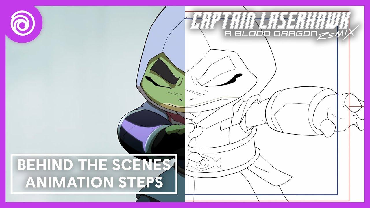 Captain Laserhawk: A Blood Dragon Remix | Behind the scenes | Animation Steps: Bullfrog & the Niji 6 thumbnail